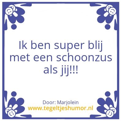 Tegeltje: Schoonzus