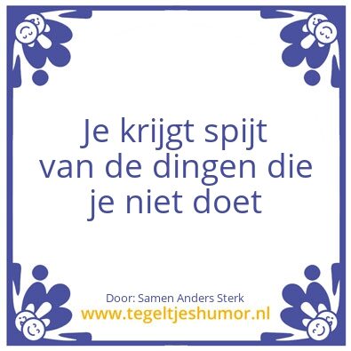 Tegeltje: kansen pakken