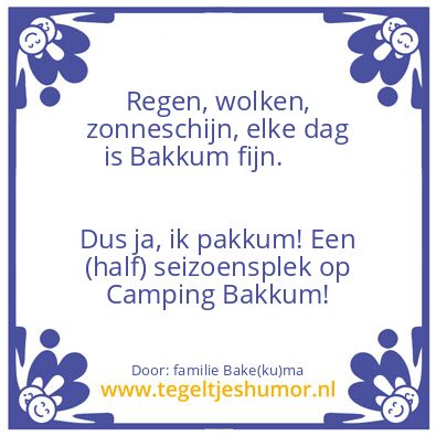 Tegeltje: Bakkum