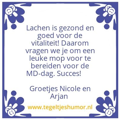 Tegeltje: Lachen is gezond!