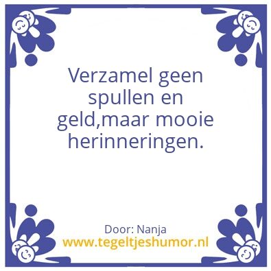 Tegeltje: Herinneringen