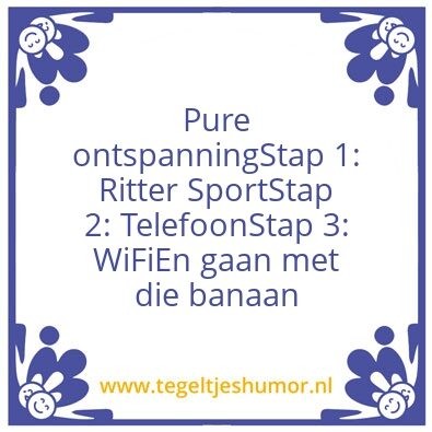 Tegeltje: Ontspanning