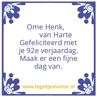 Tegeltje: Verjaardag