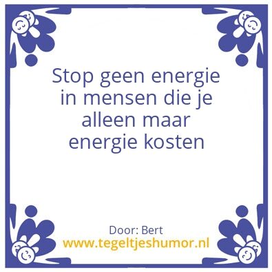 Tegeltje: Spaar je energie