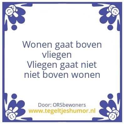Tegeltje: Vlieghinder