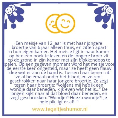 Tegeltje: Eerste keer ongesteld