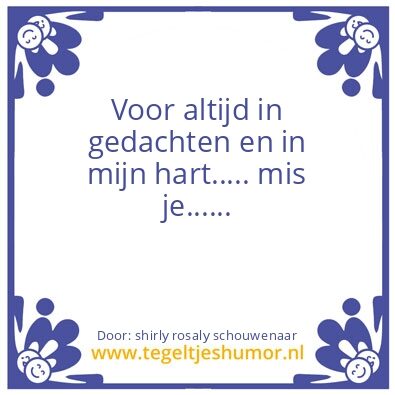 Tegeltje: voor altijd…..
