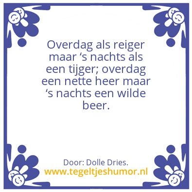 Tegeltje: Gedrag.