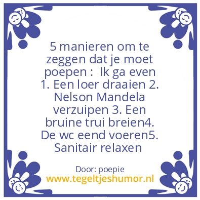 Tegeltje: poep