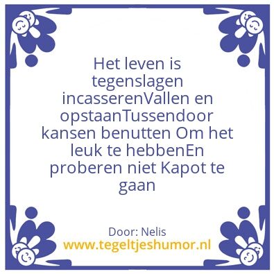 Tegeltje: Het leven