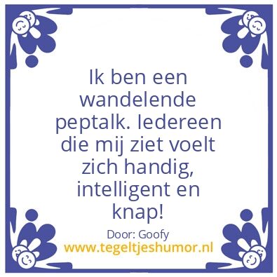 Tegeltje: Peptalk