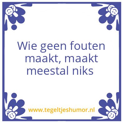Tegeltje: fouten maken