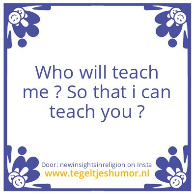Tegeltje: If I am you and you are me..