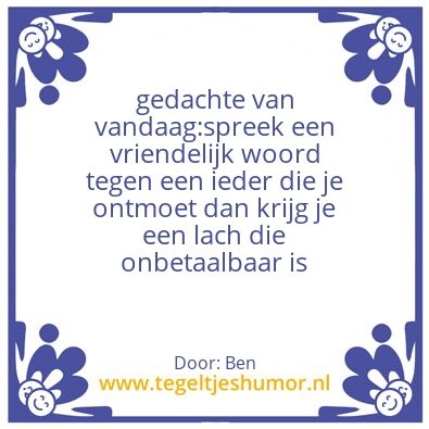 Tegeltje: gedachte