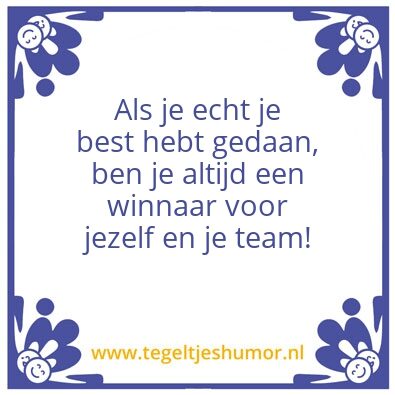 Tegeltje: Best doen