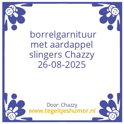 Tegeltje: borrelgarnituur met aardappel