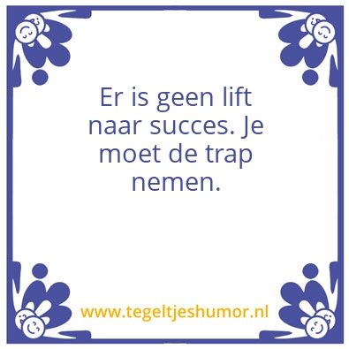 Tegeltje: Succes