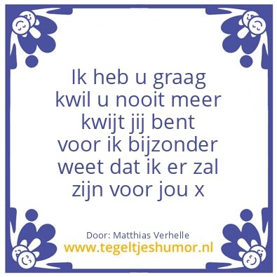 Tegeltje: Ik denk aan u