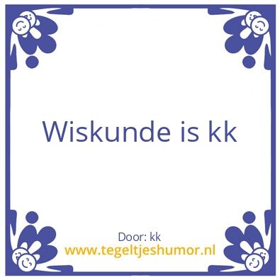 Tegeltje: kk