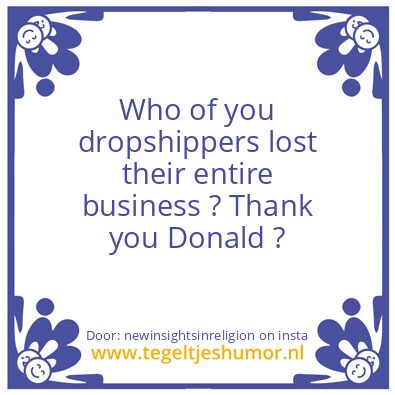Tegeltje: dropshippers
