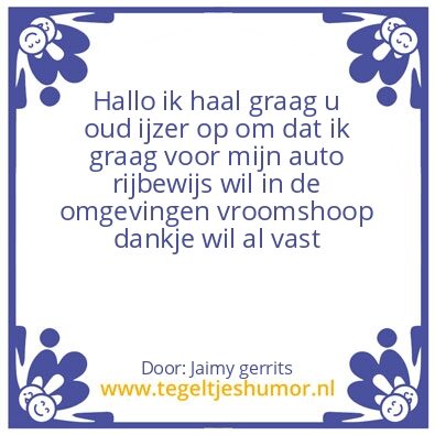 Tegeltje: Oud ijzer