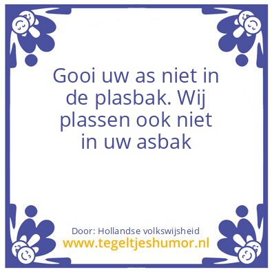 Tegeltje: asbak