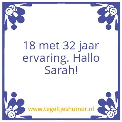 Tegeltje: Sarah