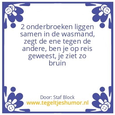 Tegeltje: op reis