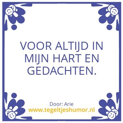 Tegeltje: Arie
