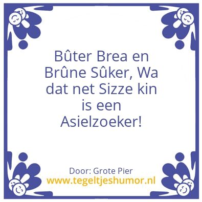 Tegeltje: Echte Fries