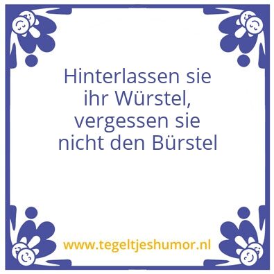 Tegeltje: WÃ¼rstel