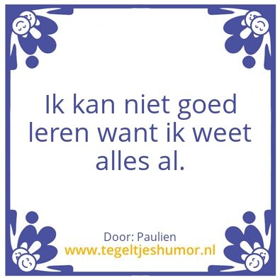 Tegeltje: Leren