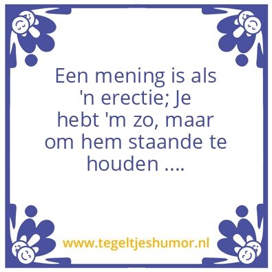 Tegeltje: mening