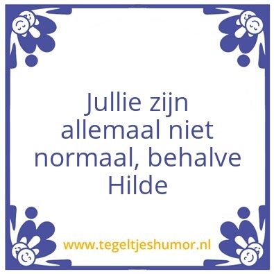 Tegeltje: Hilde