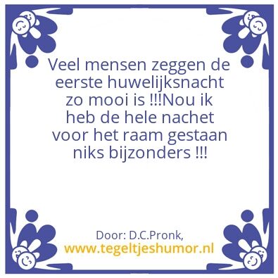 Tegeltje: 1e Huwelijksnacht