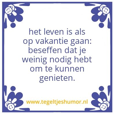 Tegeltje: vakantie