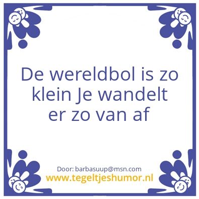 Tegeltje: Wereld