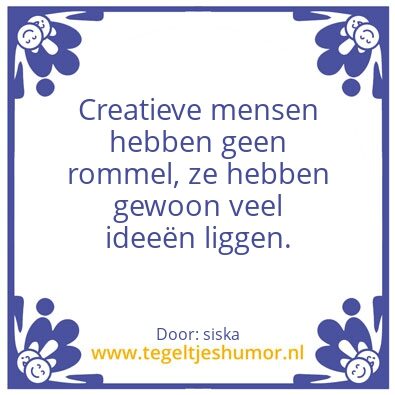 Tegeltje: creativiteit
