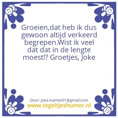 Tegeltje: Groeien