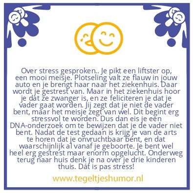 Tegeltje: Over stress gesproken