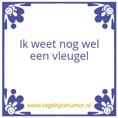 Tegeltje: Vleugel