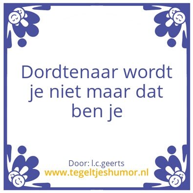 Tegeltje: Dordtenaar