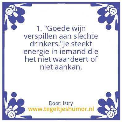 Tegeltje: Istry’s wijsheden
