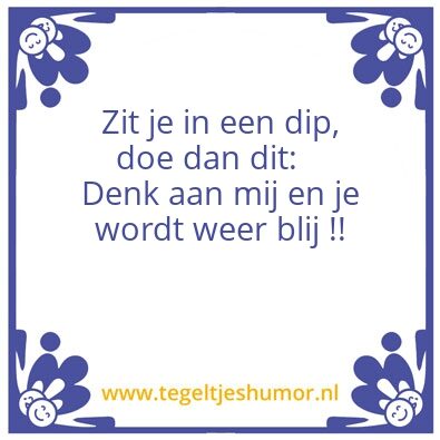 Tegeltje: Blij