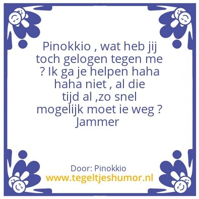 Tegeltje: Nooit om me geven