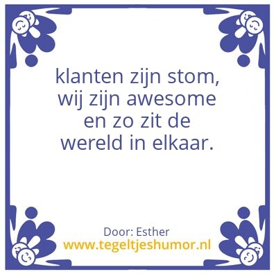 Tegeltje: Klanten