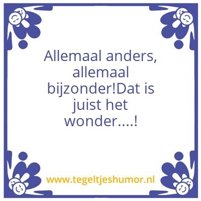 Tegeltje: Wonder