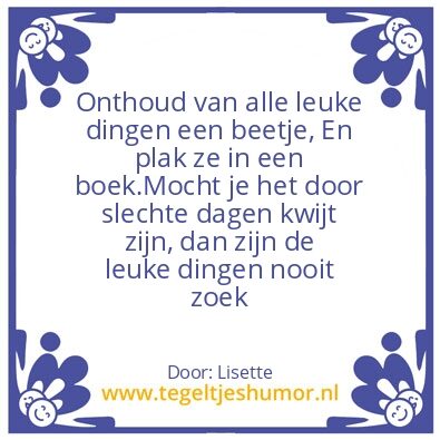 Tegeltje: Geheugensteuntje