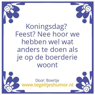 Tegeltje: Koningsdag?