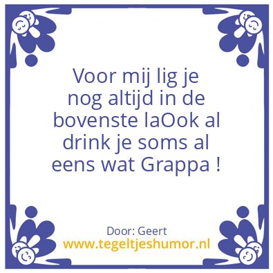 Tegeltje: Grappa